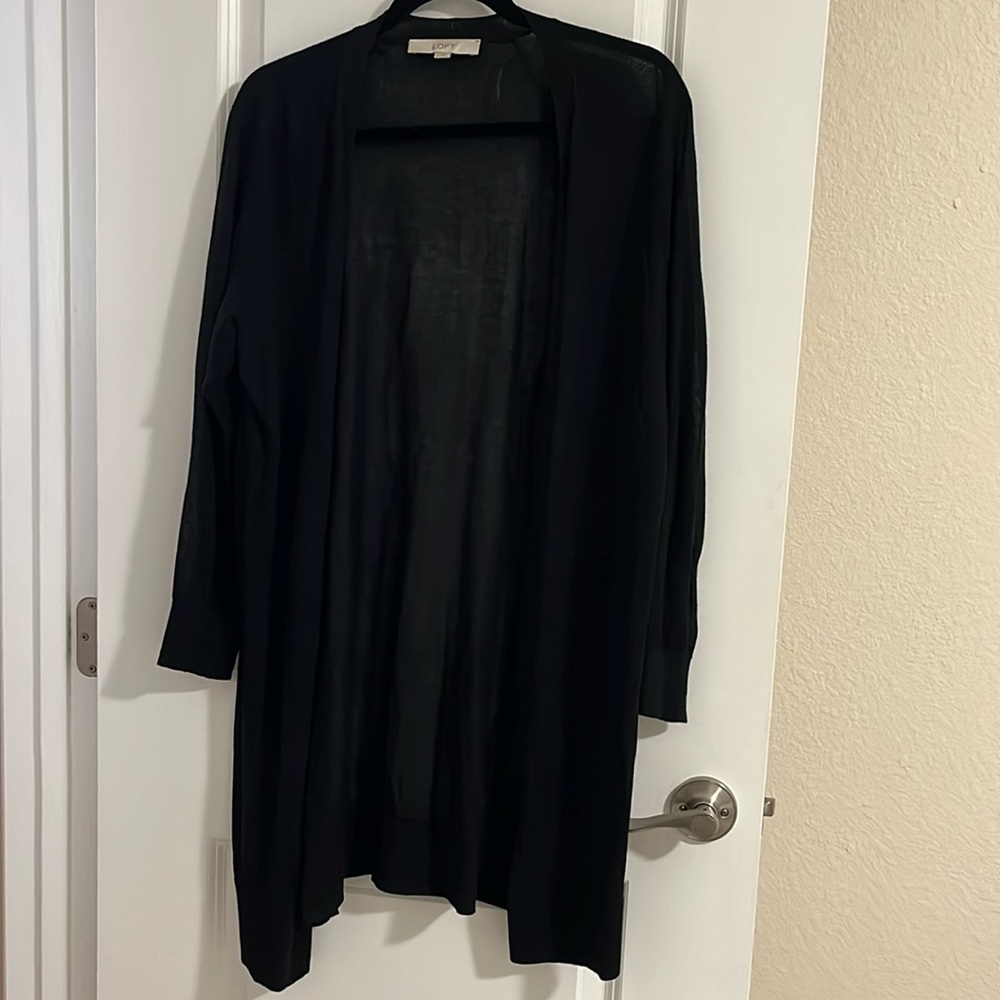 Loft Medium Black Long Sweater / Duster - Lightweight, perfect for Summer!